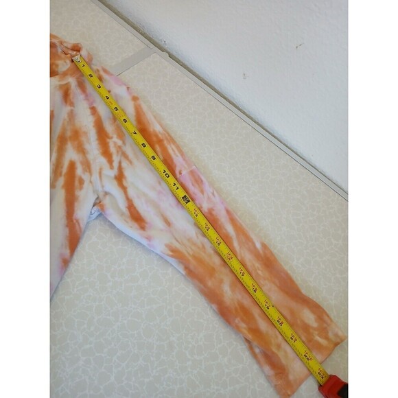 Victoria Secret "PINK" orange tie-dye t shirt 3/4 Sleeve Round Neck Medium Y2K - Picture 12 of 15
